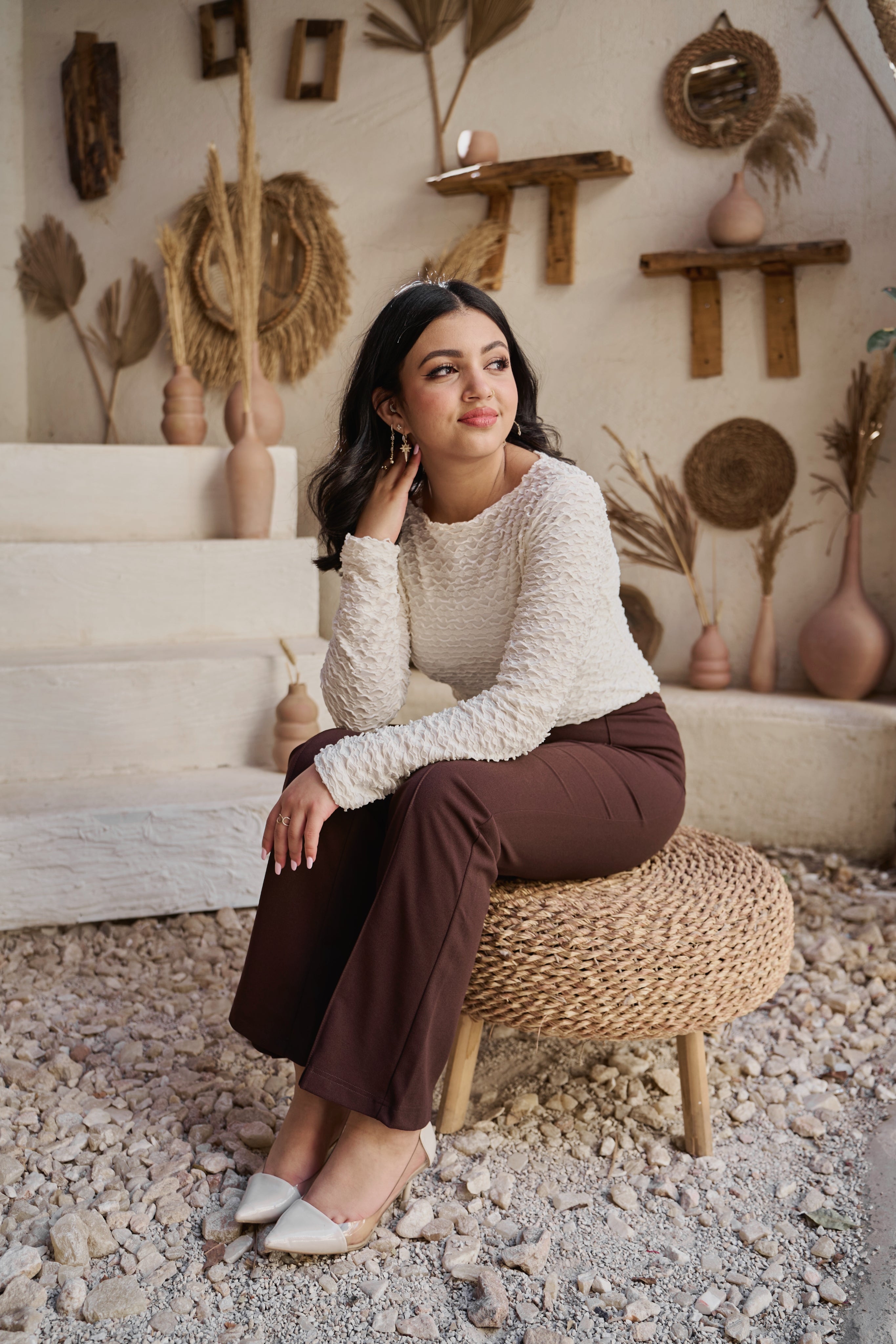 Brown Belle Curve Pants