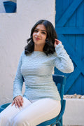 Baby Blue Petal Top