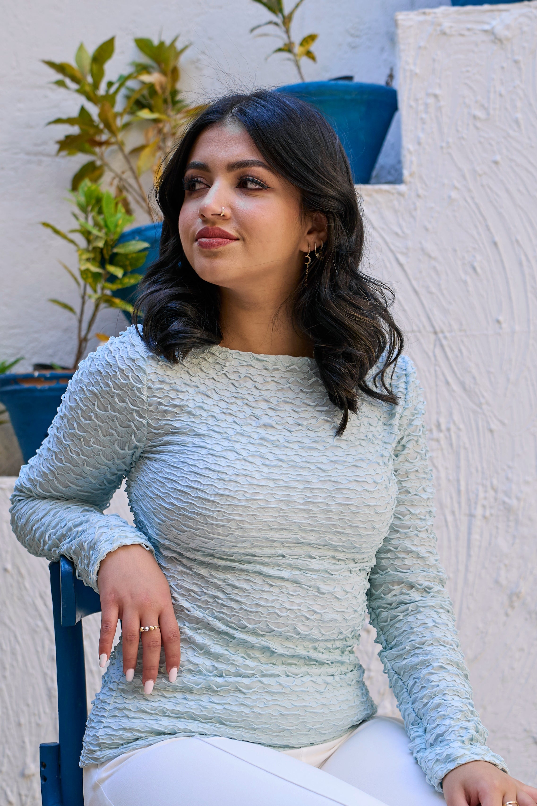 Baby Blue Petal Top
