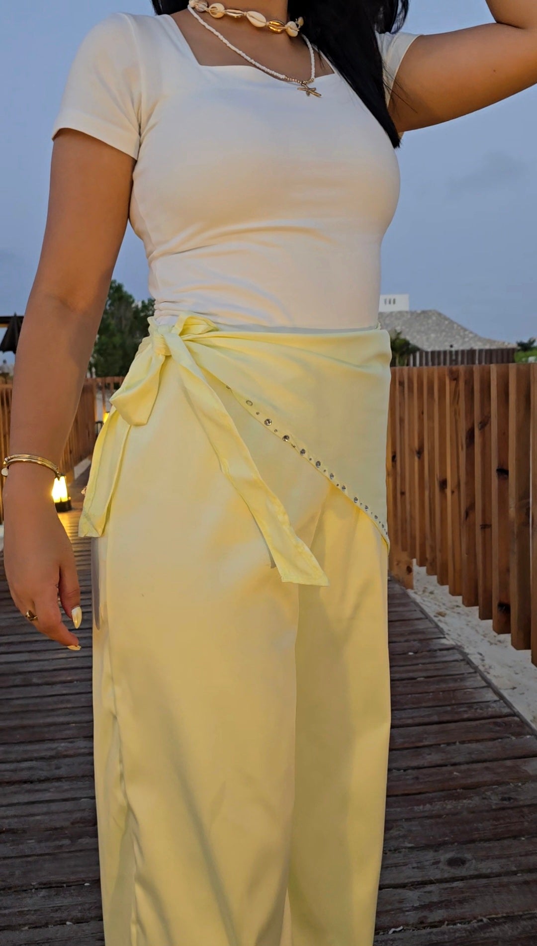 Butter Yellow Scarf Pants