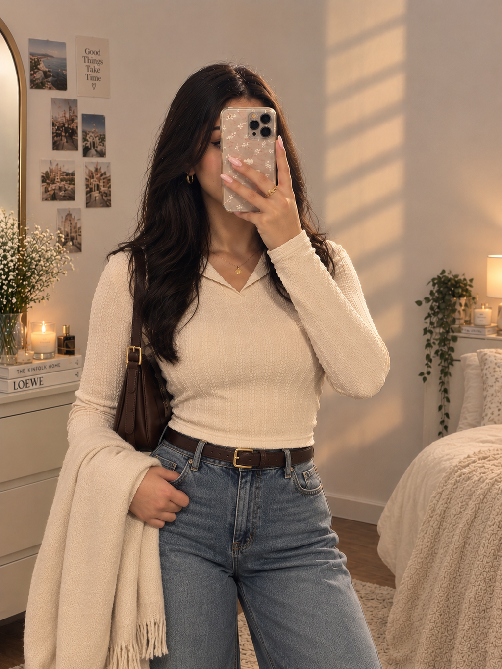 Cream Polo Top