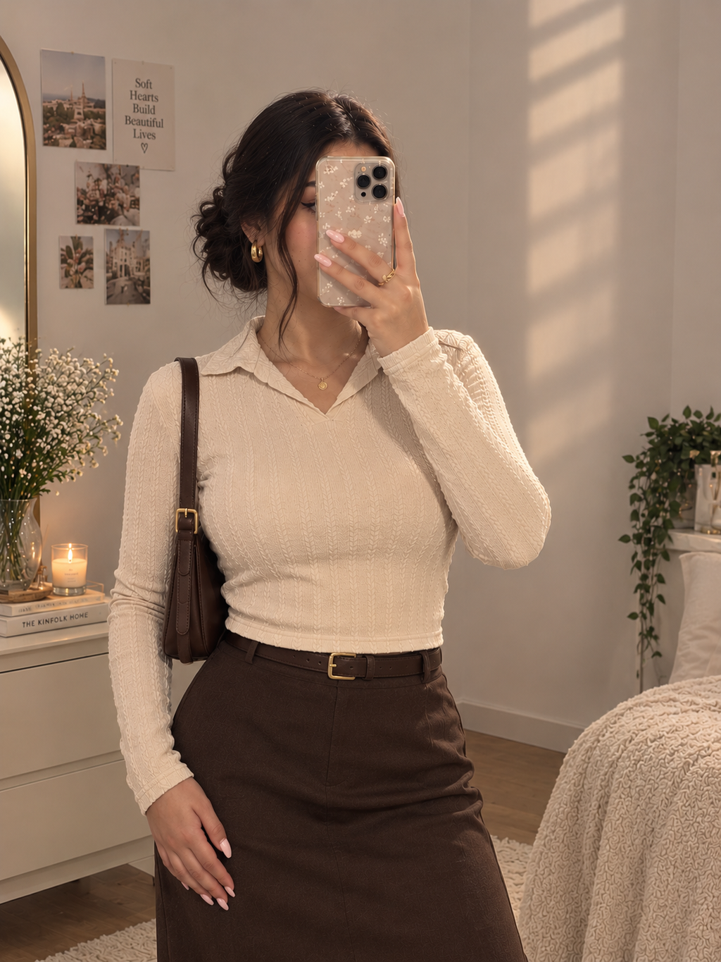 Cream Polo Top