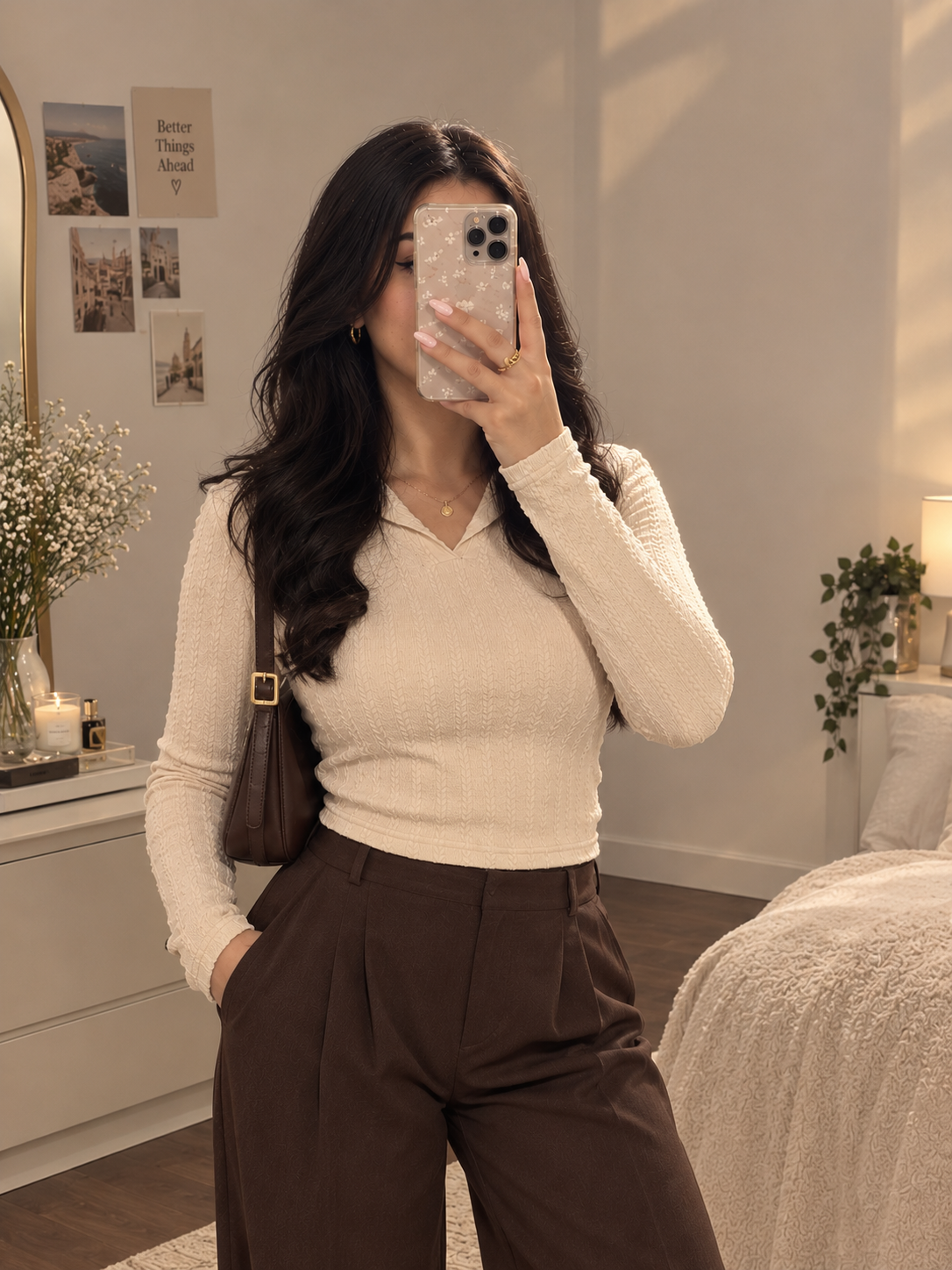 Cream Polo Top