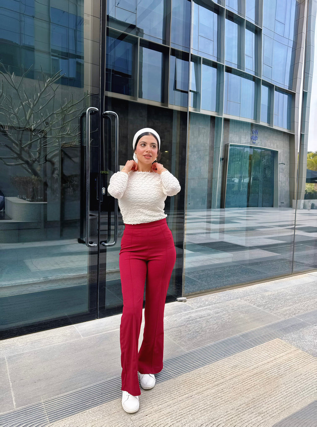 Burgundy Belle Curve Pants