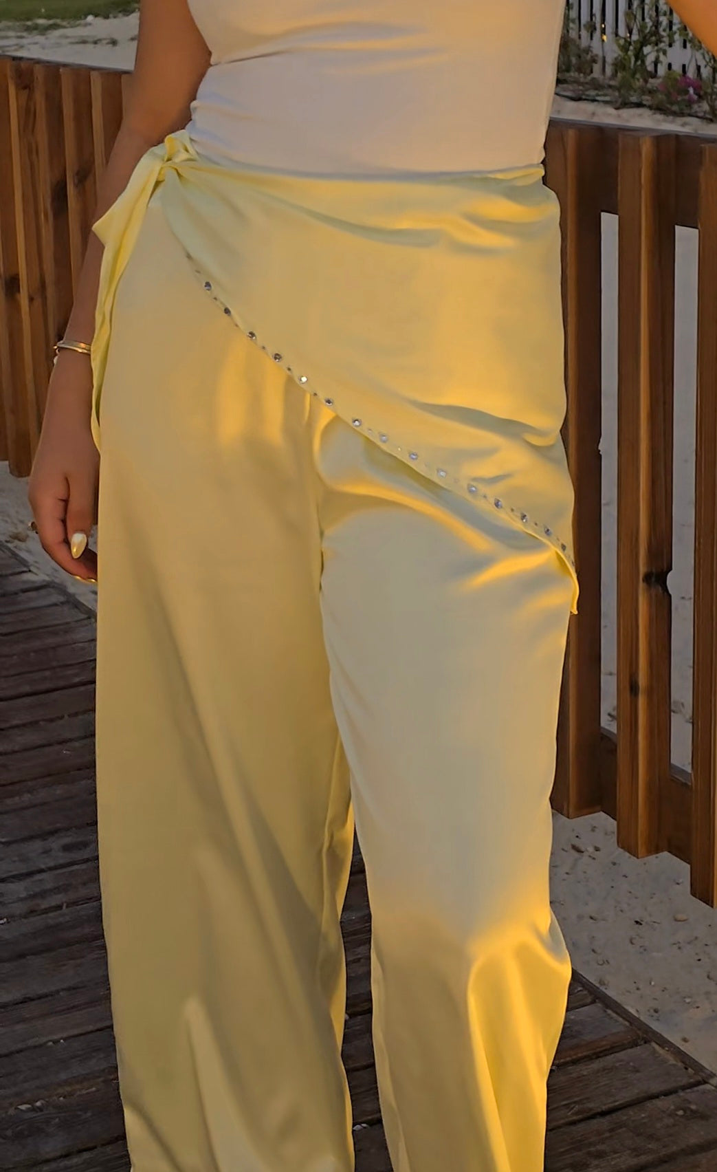 Butter Yellow Scarf Pants