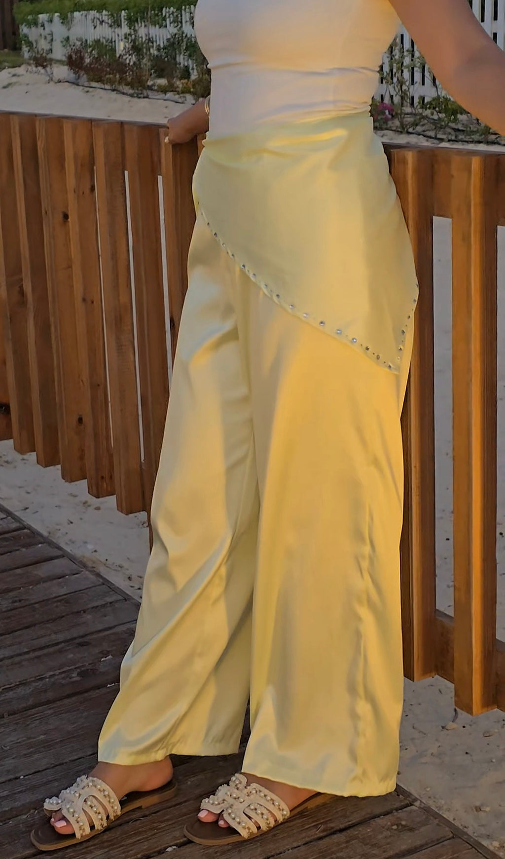 Butter Yellow Scarf Pants